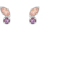 LEAF - OHRSSTECKER - TWO GEMS - Rosenquarz - silber