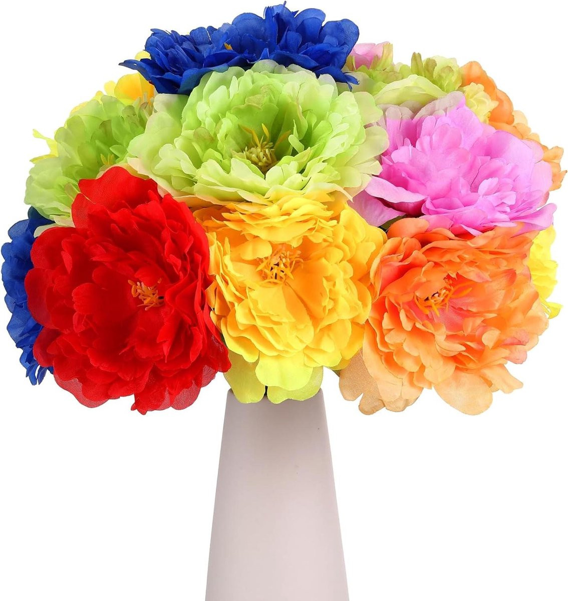 48 stuks Kleurrijke Kunstbloemen Pioenrozen van Zijdemateriaal voor Bruiloft Decoratie