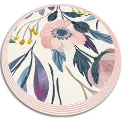 VINYL TEPPICH Ø80 cm Blumen