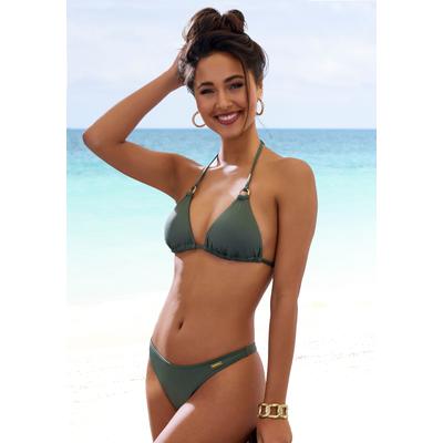 Bikini-Hose LASCANA "Italy", Damen, Gr. 32, N-Gr, grün (oliv), Microfaser, Microfaser, Polyamid, unifarben, Badehosen Bikini-Hose, String