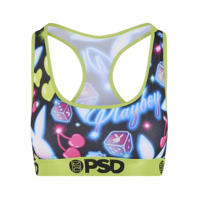 Sport-BH PSD "PSD PB AIRBRUSH BLK SB", Damen, Gr. S, Cup 0, bunt (multi color), 88% Polyester, 12% Elasthan, BHs Sport-BH