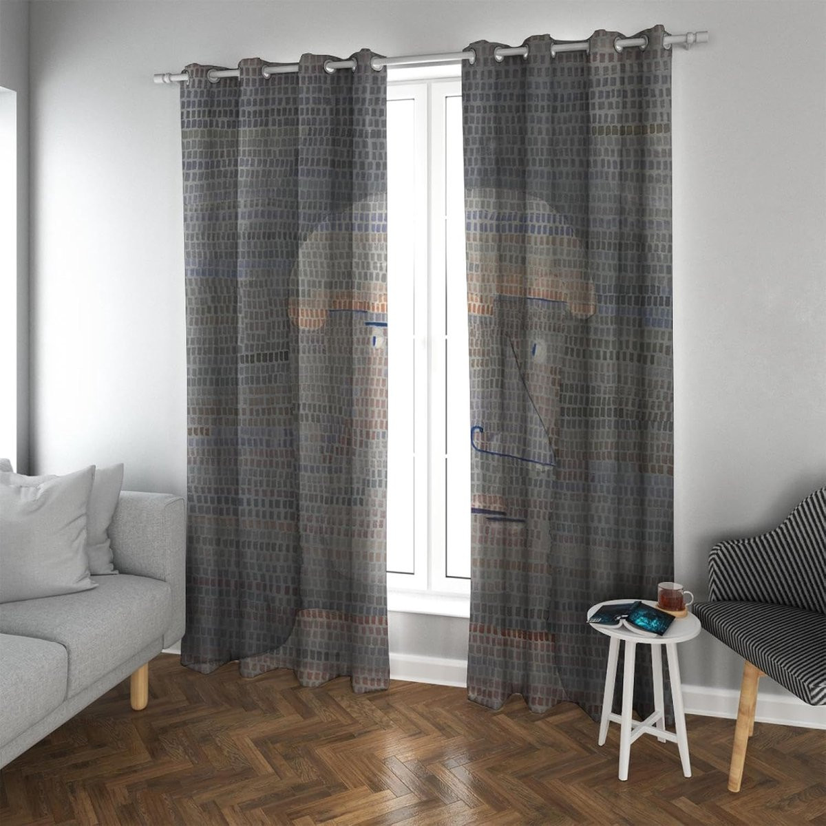 Verduisterende gordijnen met ringtop in Paul Klee stijl, Triple Weave stof, 152,4 x 228,6 cm