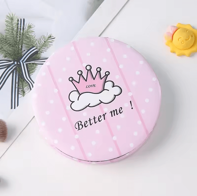 Inspire Curations Princess Round Folding Pocket Makeup Mirror crown 1pc