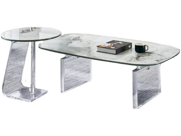 Xlmoebel Beistelltisch Eleganter Couchtisch aus hochwertigen Materialien in modernem Design (Packung, 1-St., Beistelltisch + Couchtisch), Hergestellt in Europa