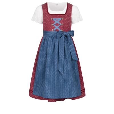 Dirndl NÜBLER "Kinderdirndl Gesr", Mädchen, Gr. 92, EURO, rot (bordeaux), Obermaterial: 100% Baumwolle CO., Kleider