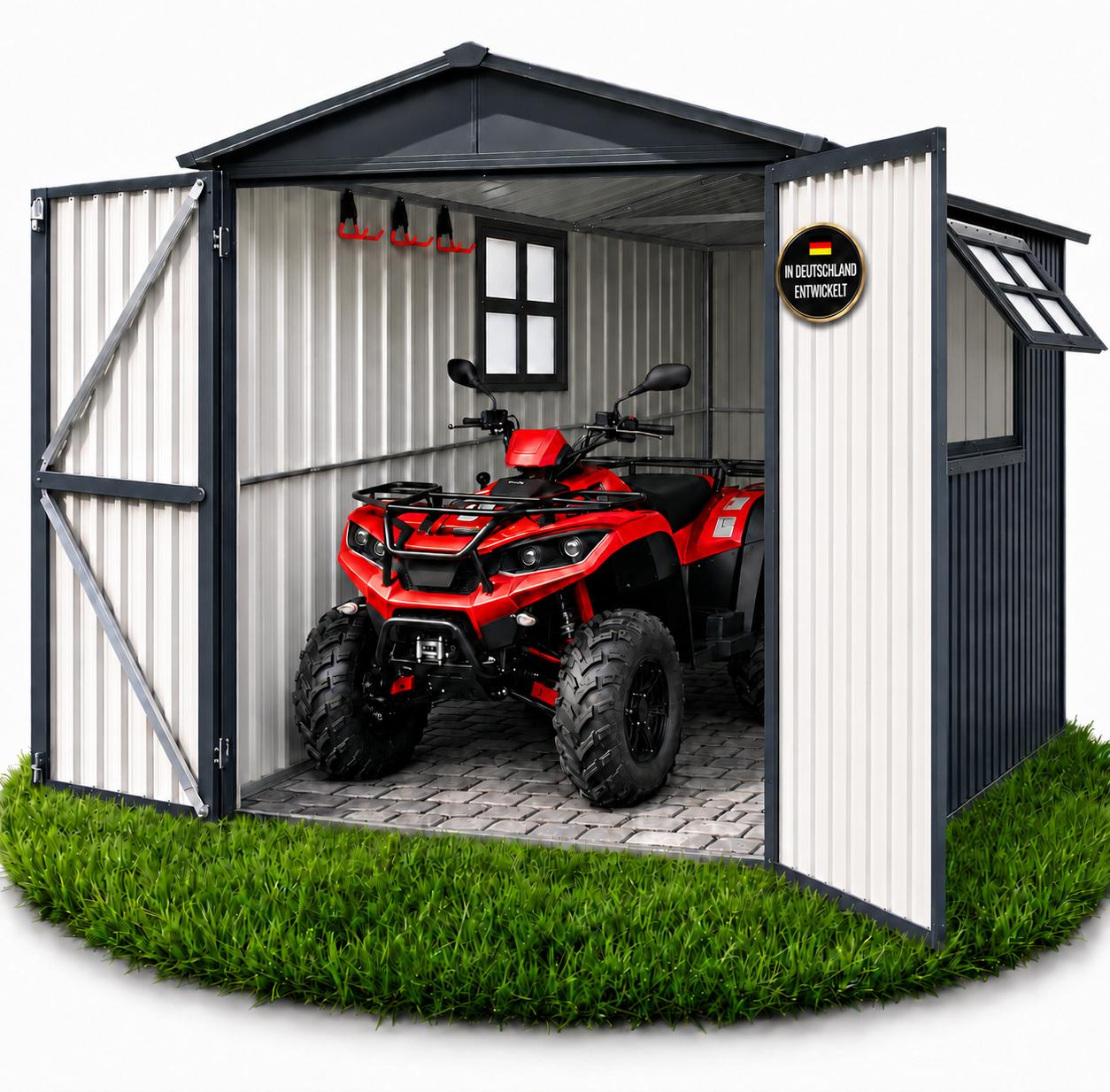 Robuste Quad-Garage aus Metall | wetterfester ATV-Unterstellplatz | abschließbar