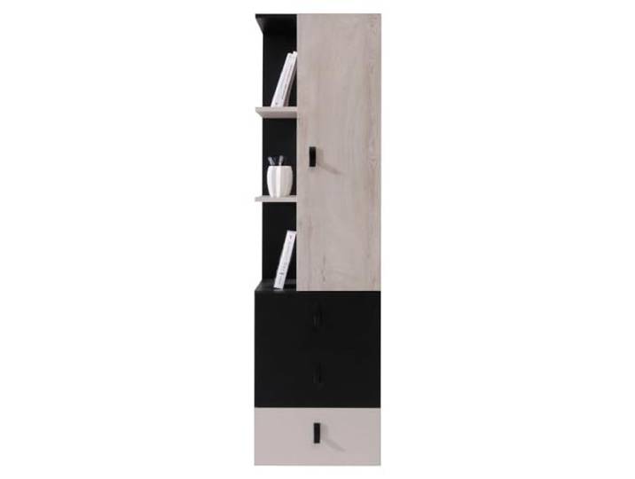 Lomadox Jugendzimmer Regal Regalschrank in schwarz Eiche beige