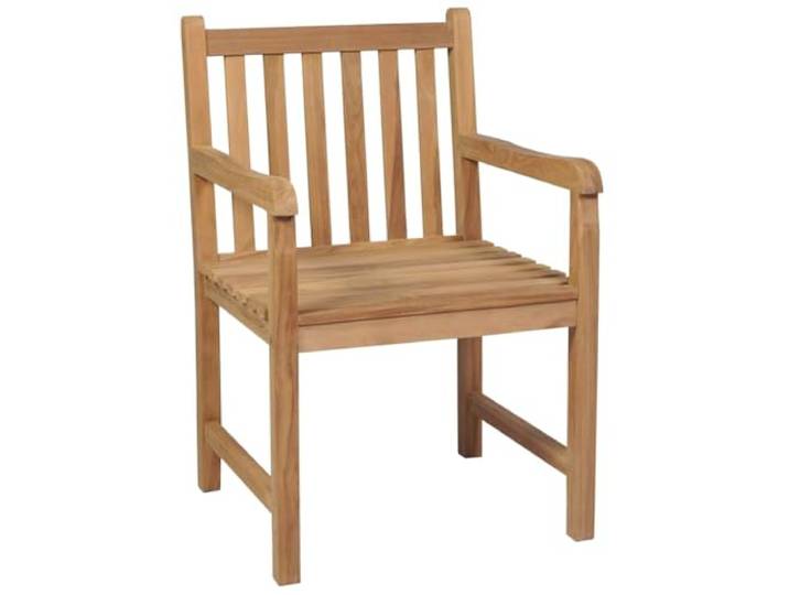Stühle für den Außenbereich, 4 Stück, aus massivem Teakholz, braun Set mit 4 Stück, massives Teakholz, Finish auf Wasserbasis, Farbe Braun, Sitzbreite 58 cm, Sitztiefe 50 cm, Verwendung