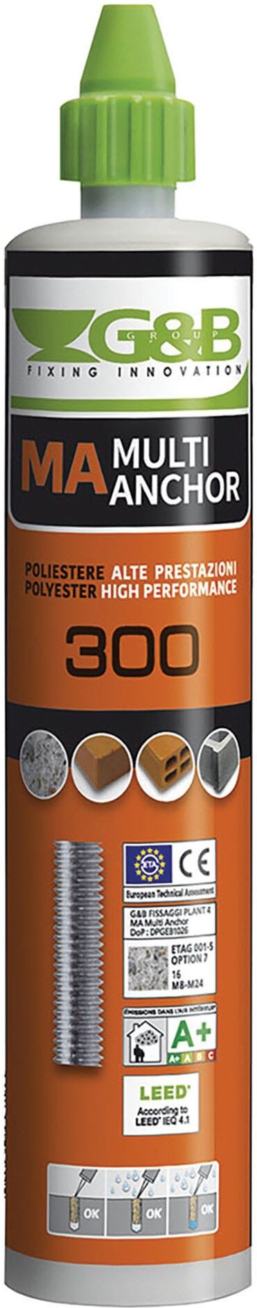 G&b ANCORANTE CHIMICO POLIESTERE CE7  MA 300 ml PER CARICHI PESANTI