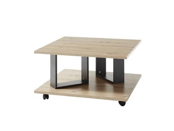 möbelando Couchtisch >Zera< in Artisan Eiche Dekor, Melamin - 80x40x80cm (BxHxT)