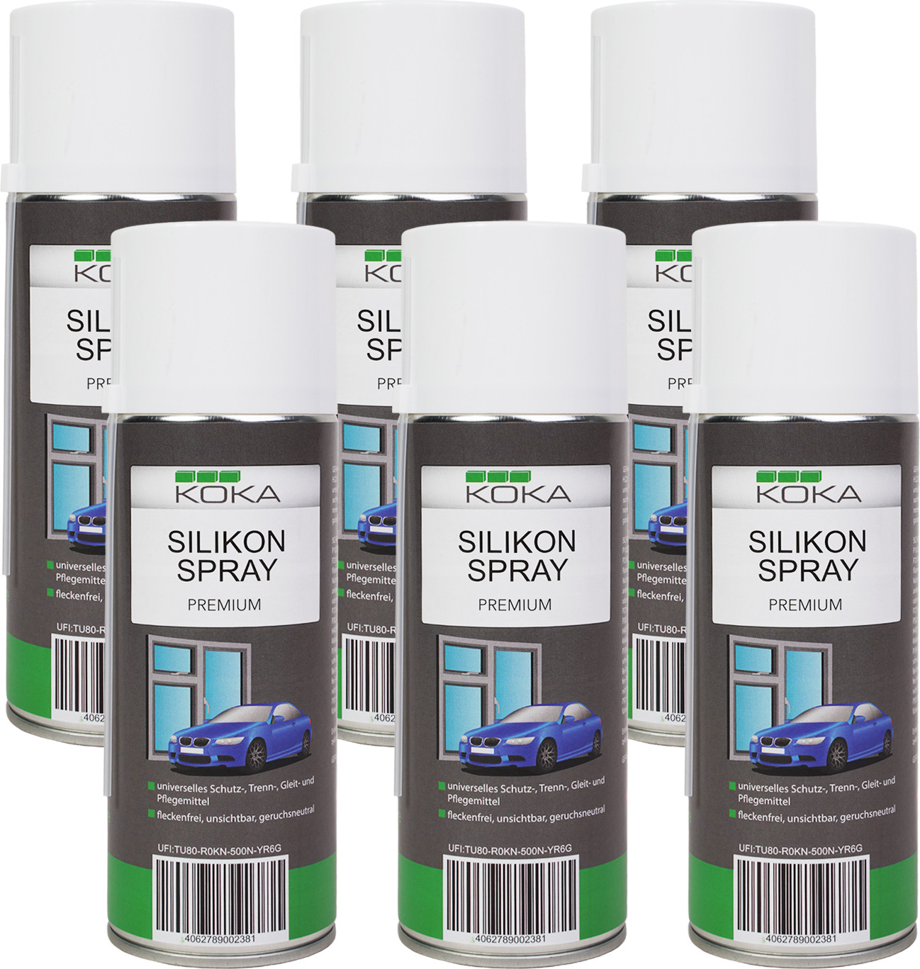 KOKA Siliconenspray Premium Kwaliteit 6 stuks 400 ml