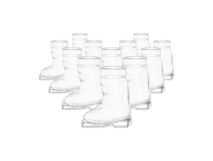 Schnapsglas STÖLZLE Stamper Ski Boot 4 cl 12er Set transparent , bunt (transparent), B:6,95cm H:7,35cm Ø:6,95cm, Glas, Trinkgefäße, Schnapsglas, Spülmaschinenfest