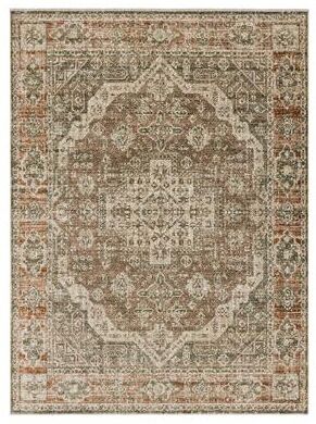 Mohawk Home Annabel Green/Orange Traditional Area Rug