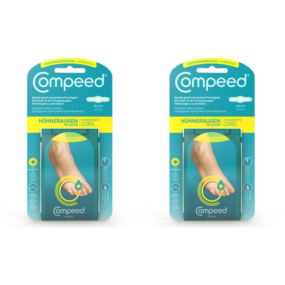 Compeed Hühneraugen Pflaster feuchtigkeitsspendend 2x 2x6 St