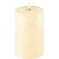 Deluxe Homeart LED Stumpenkerze Real Flame creme, Ø10 x H15cm, creme