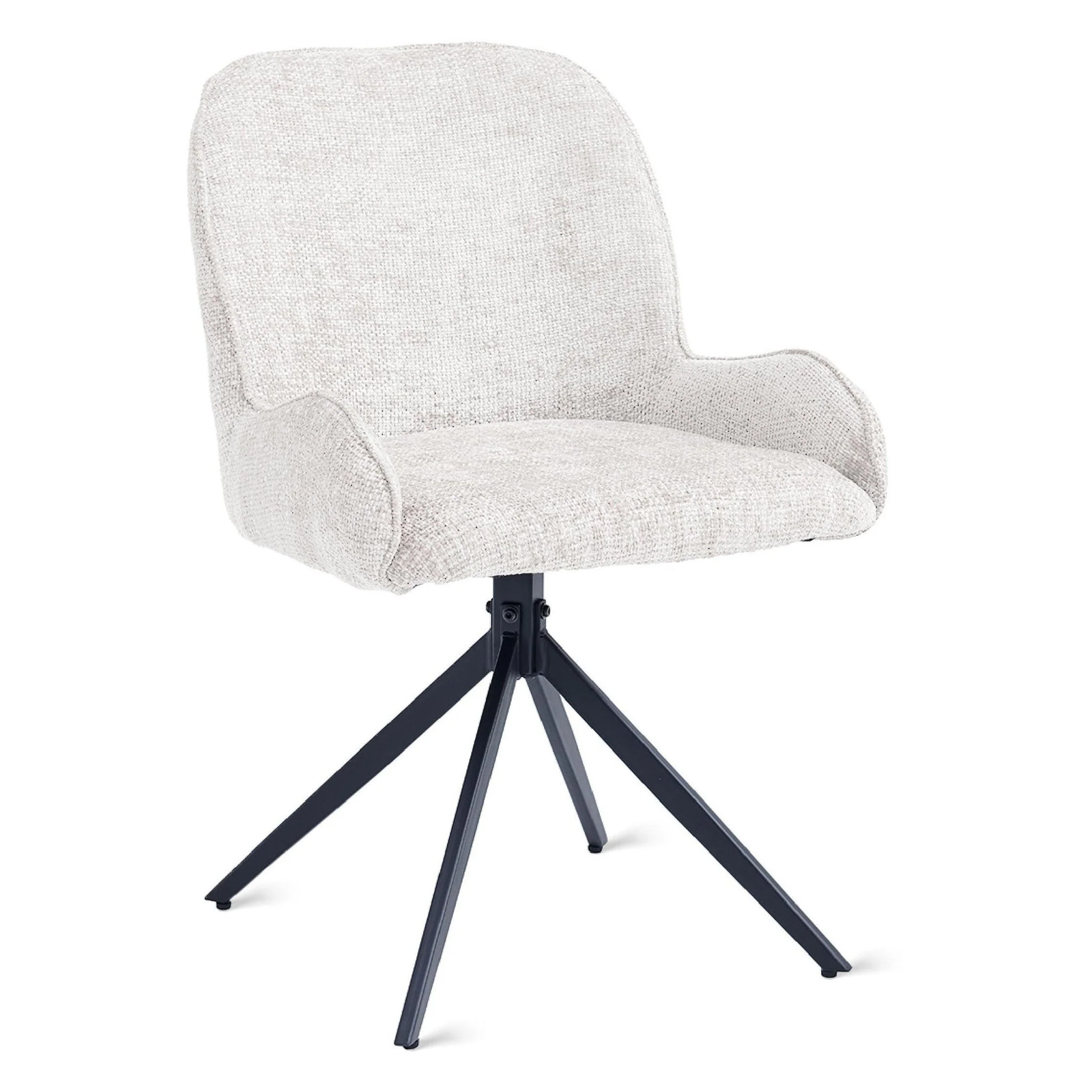 Set van 2 Nest of Nora Olli gestoffeerde eetkamerstoelen - Ivoor