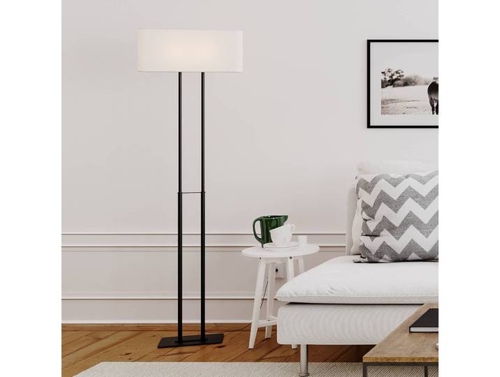 By Rydéns Stehlampe Luton, weiß / opal, für Wohn- / Esszimmer, Textil / Stoff / Seide, Modern, Stehlampe