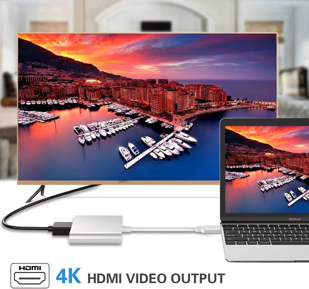 INF Hub USB-C 3-en-1 avec HDMI, USB 3.0 et chargement PD