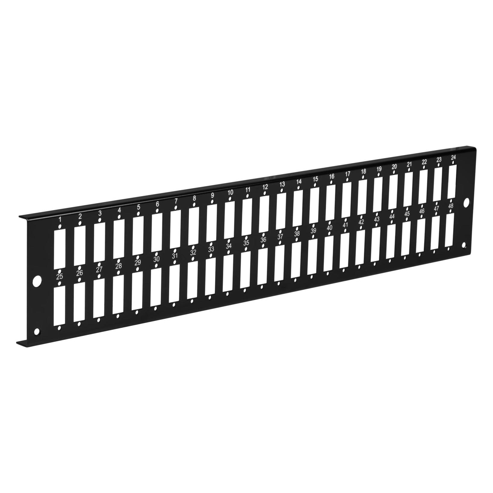 EFB Elektronik Frontplatte 2HE 48 x SC Duplex/LC Quad vertikal schwarz (VSB2HE-FP-SW-48SC-D)