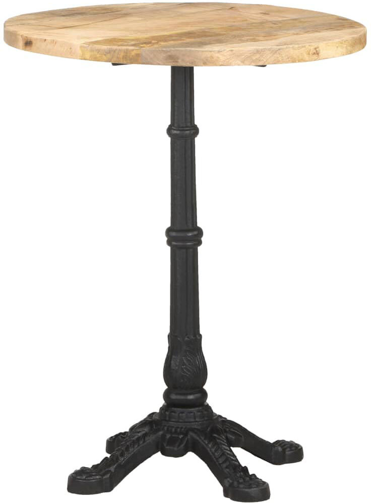 Astoria Grand Gottschalk Acacia Round Solid Wood Top with Iron Base Dining Table Natural