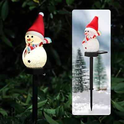 Multicon Wholesale Hub Solar Powered Snowman Lawn Light, LED Christmas Solar Garden Decoration, Outdoor Decorative Lamp red type2