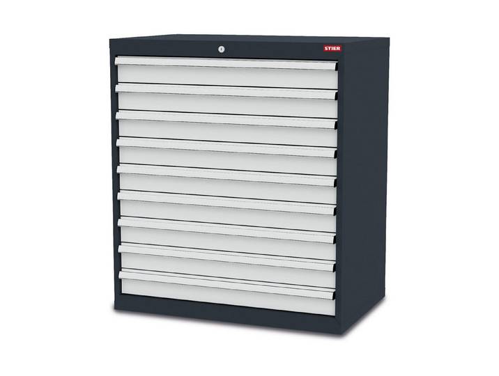 Stier Hängeregisterschrank STIER Schubladenschrank mit 9 Schubladen BxTxH 900x575x1020 mm RAL 701