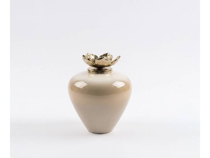 Vase Florena l22 x P22 x H28 cm Verre Vanilla Mokka Fait main