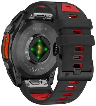Uplifted Goods Soft Silicone Quick Fit Smartwatch Band black Red 22mm