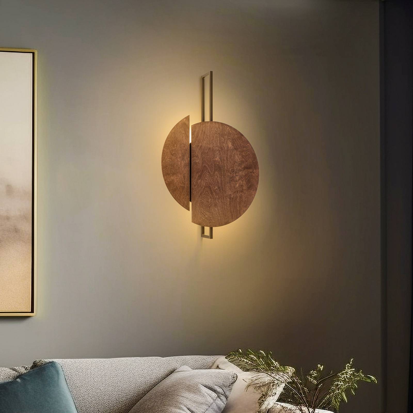 Wandlampe Sunset C Nowodvorski Lighting, dimmbar, Holz dunkel, für Wohn- / Esszimmer, Holz, Wandleuchte, Wandlampe Innen