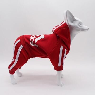 Uplifted Finds Adidog Dog Jumpsuit Sports Suit For Small Dogs s red