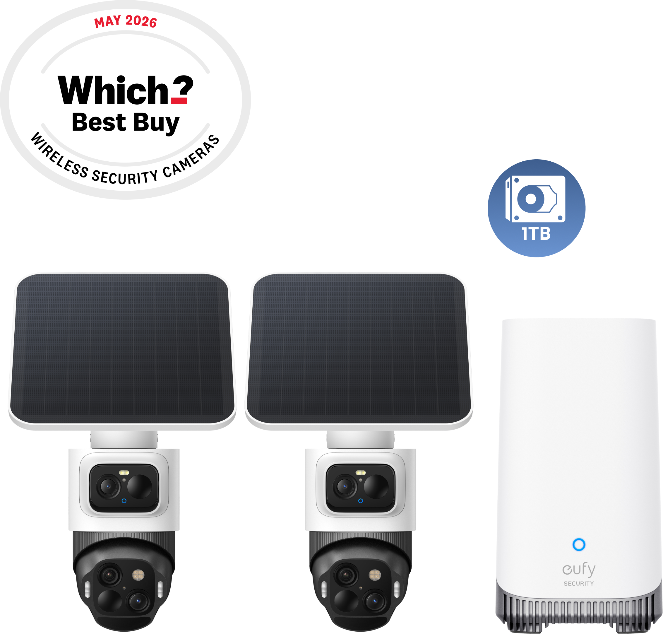 eufyCam S4 2-Cam Kit + 1 TB Hard Drive