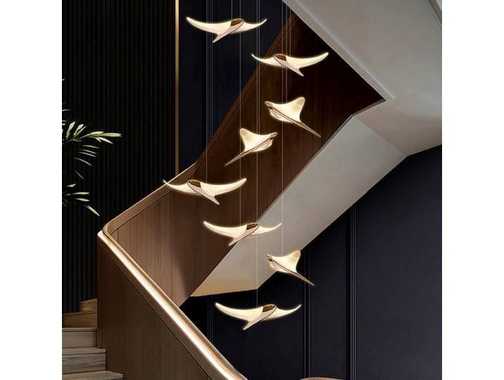 Lustre moderne luxe Led lustre salon grande décoration de la maison lustre Design Villa escalier acrylique lustre