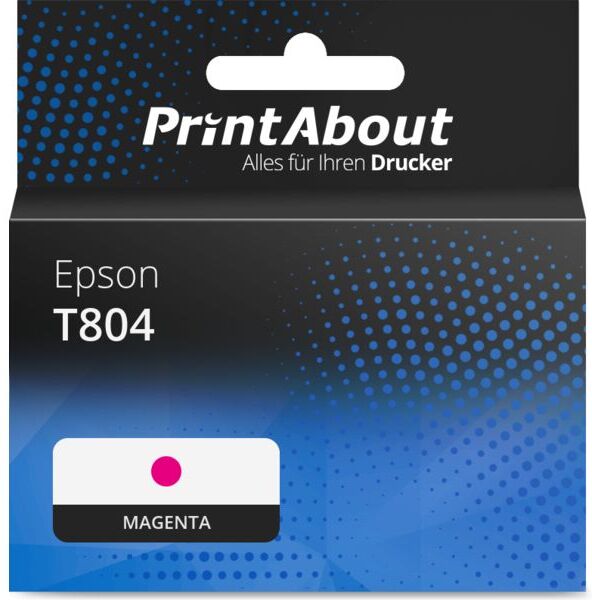 PrintAbout Druckerpatrone kompatibel mit Epson T804 (C13T804300) - Magenta