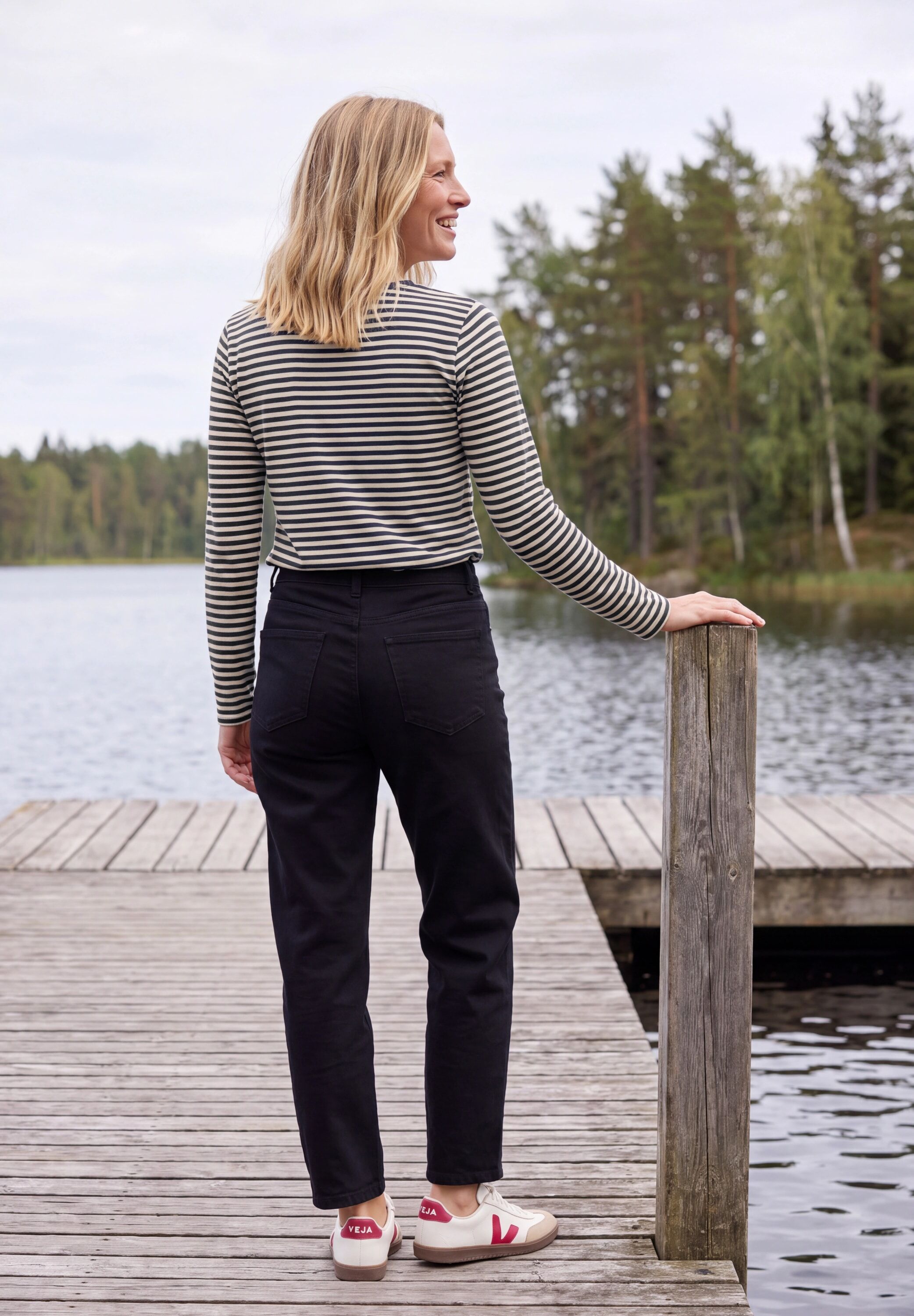 Langarmshirt CECIL, Damen, Gr. XS (36), urban dunkelblau, Jersey, Obermaterial: 100% Lyocell, gestreift, hüftlang, U-Boot-Ausschnitt, Shirts Langarmshirt, gestreift, Lyocell-Qualität