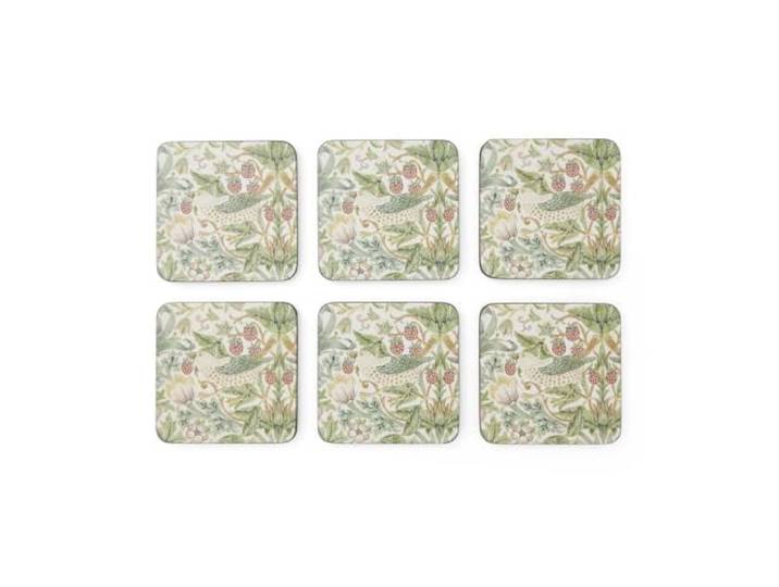 Lot de 6 Dessous de Verre Motif Voleur de Fraises 10\,5 x 10\,5 cm