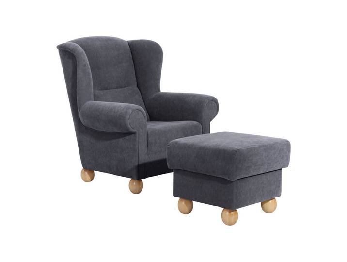 Max Winzer® Ohrensessel Monarch (mit Hocker), Flachgewebe