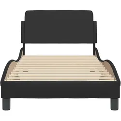 vidaXL Bettgestell Dover Schwarz 90x190 cm Kunstleder