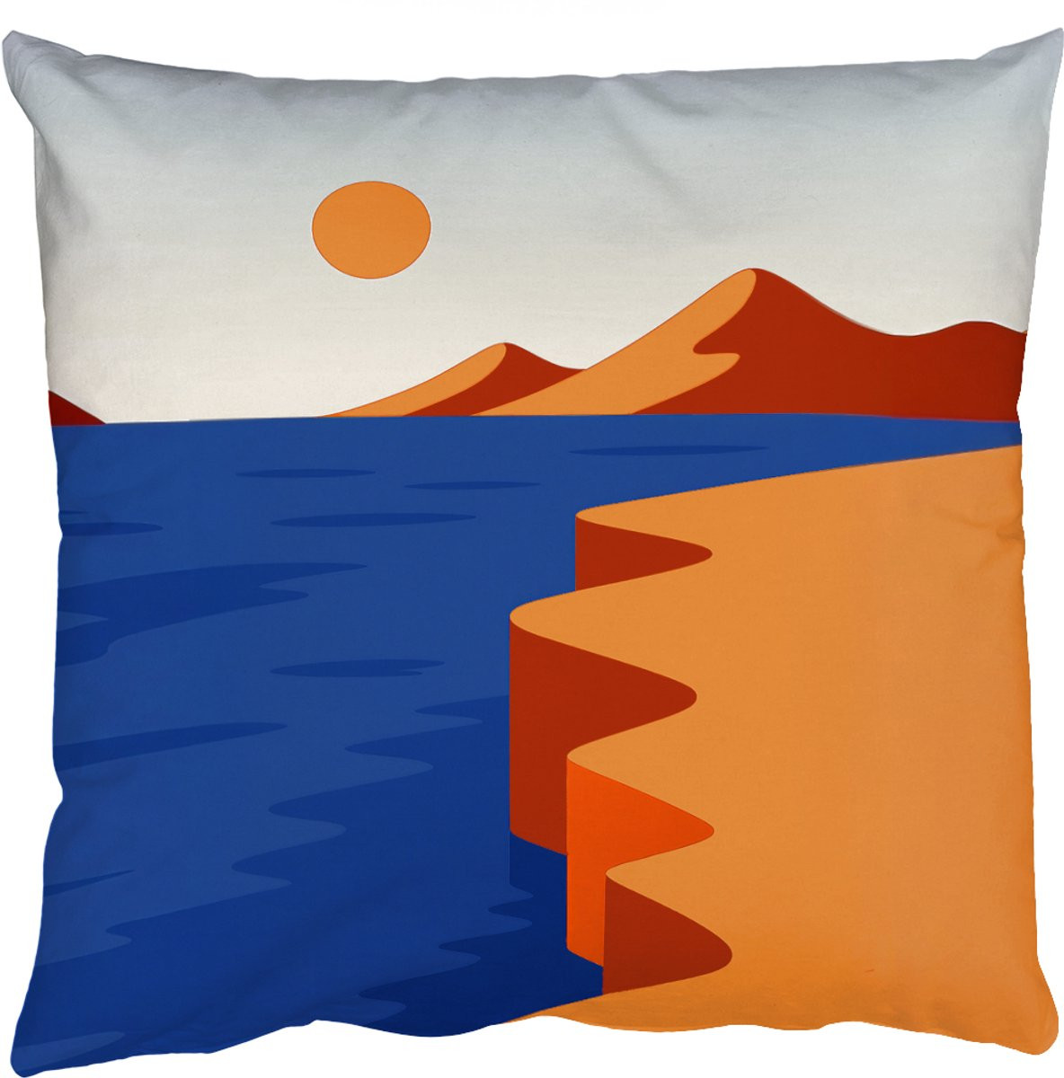 PillowMonkey Sierkussen Landschap Bergen Zon Zee 60x60 cm