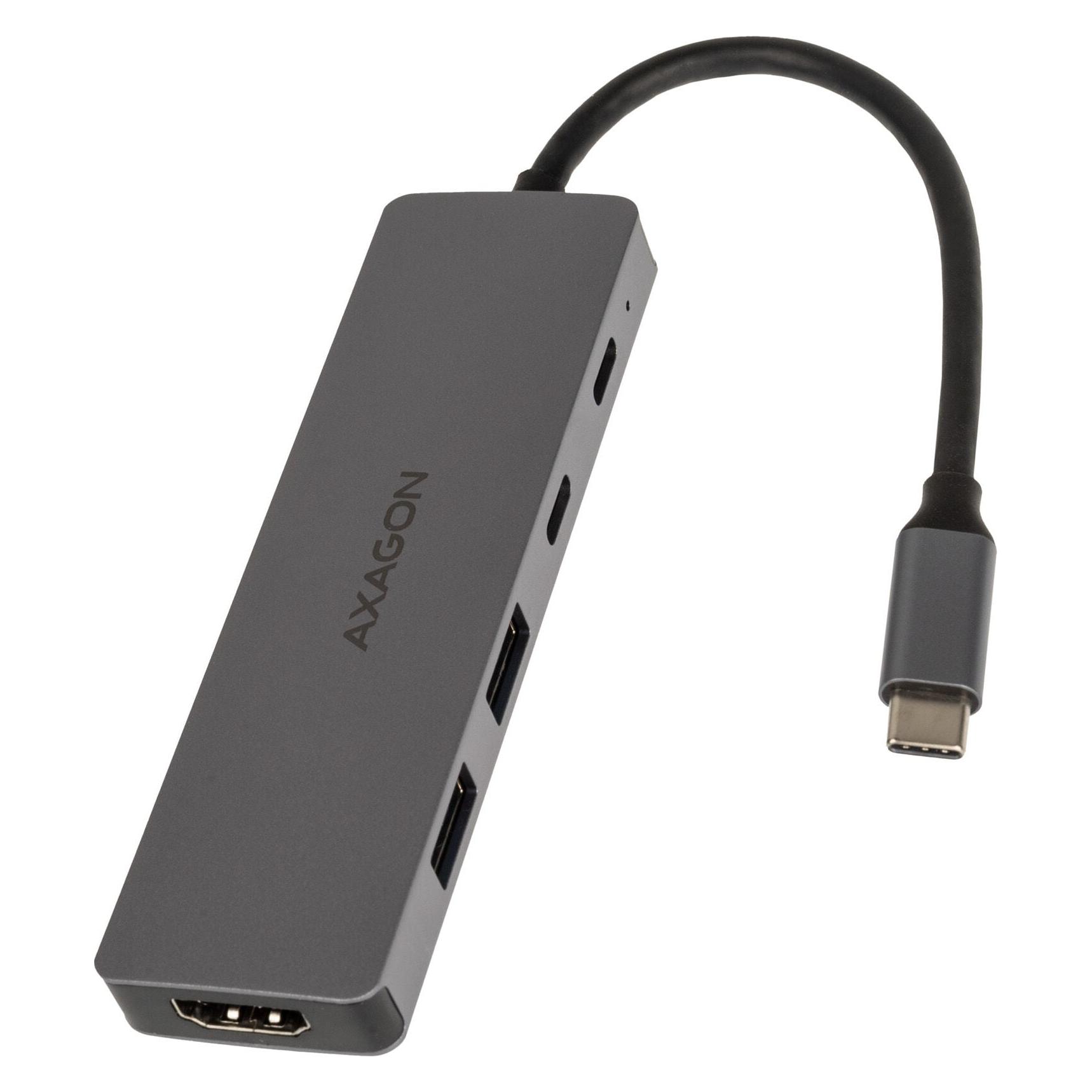 Axagon HMC-5H60, USB 5Gbps hub, ports 2x USB-A, 1x USB-C, HDMI 4k/60, PD 100W, USB-C cable 15cm (USB-C, 4 Ports) (HMC-5H60)