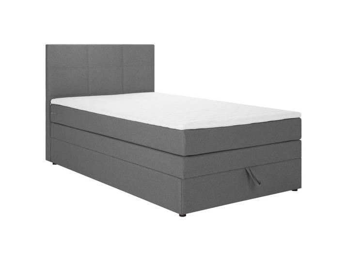 Welnova Boxspringbett, Anthrazit, Kunststoff, H3, Höhe ca. 17 cm, 140x200 cm, gepolstertes Kopfteil, Kinderzimmer & Jugendzimmer, Jugendmöbel, Jugendbetten, Jugend-Boxspringbetten