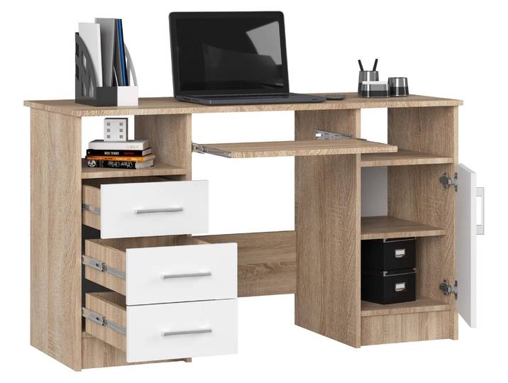Schreibtisch mit Schubladen Bürotisch Tastaturablage