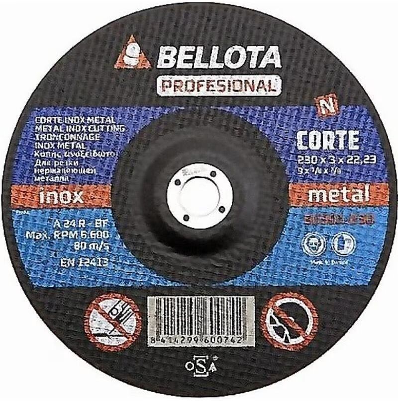 Disco De Corte Profesional Bellota Para Metal Azul Talla Única Unisex