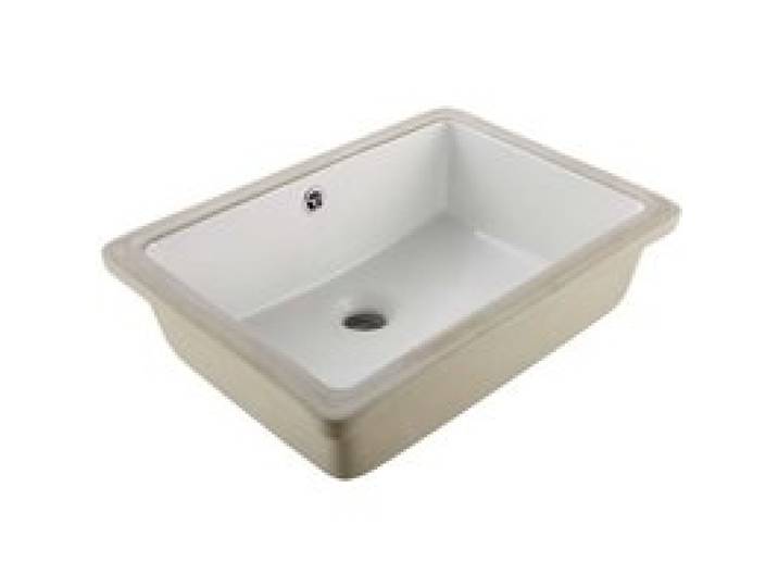 VEVOR Unterbauwaschbecken Handwaschbecken 470 x 355 mm rechteckiges Spülbecken aus Keramik mit Überlaufloch, moderne Unterbauspüle Küchenspüle für kleine Räume, Badezimmerwaschbecken Weiß