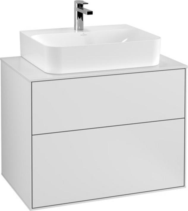 V&B Waschtischunterschrank Finion 80x60,3x50,1cm, Pl wh. m, wh. m Lac