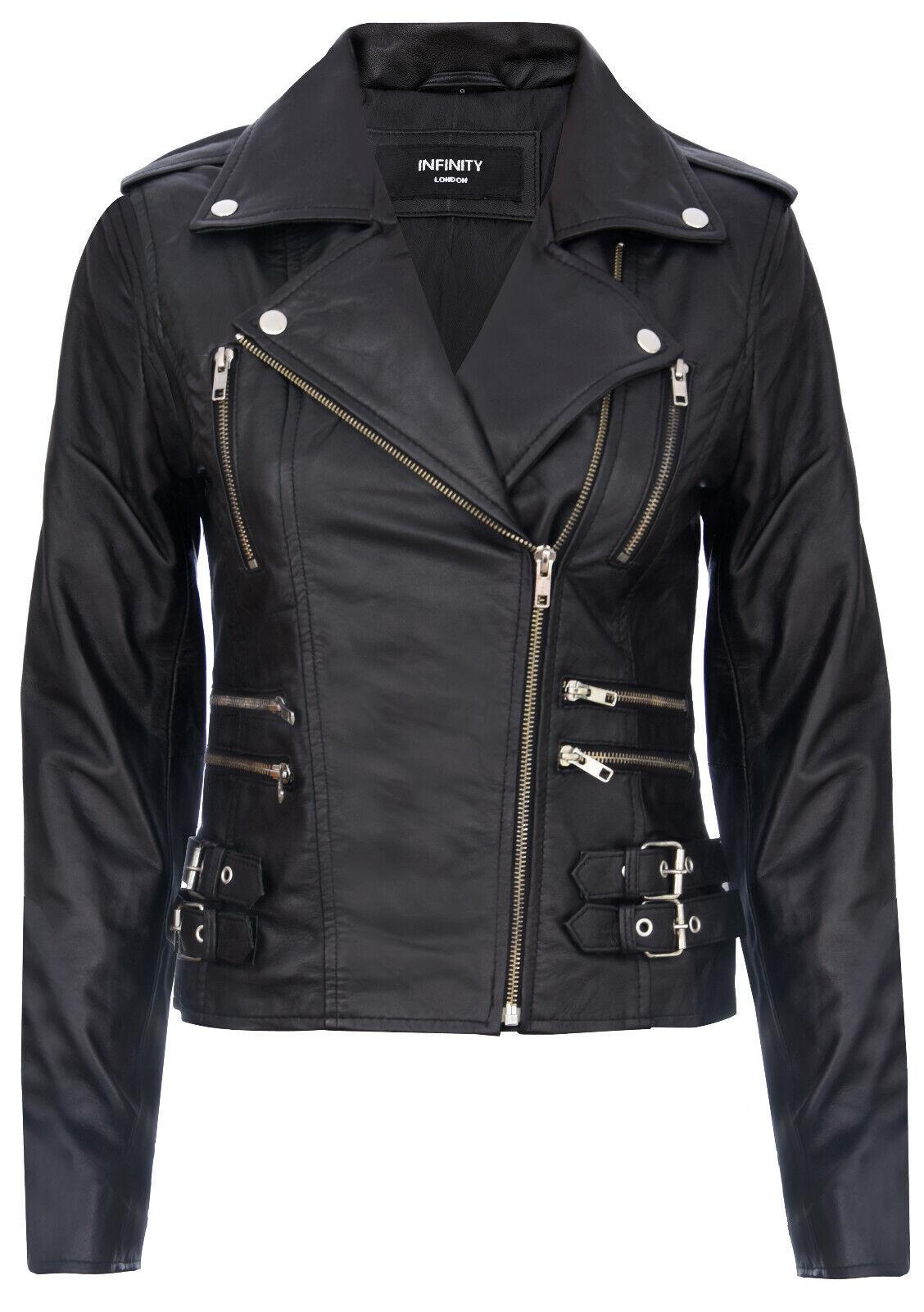 Damen Leder Brando Bikerjacke-Loddon