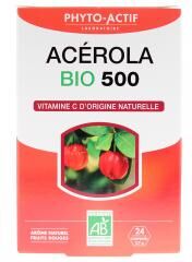 Phyto-Actif Acerola 500 Vitamine C Bio 24 Comprimés - Boîte 24 Comprimés