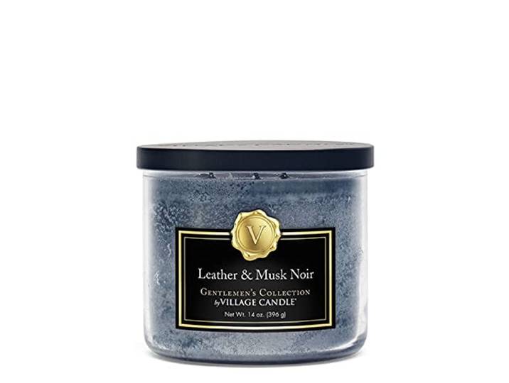 Village Candle Leather & Musk Noir Schüssel, mittelgroß, 400 ml, Schwarz, 1 Stück