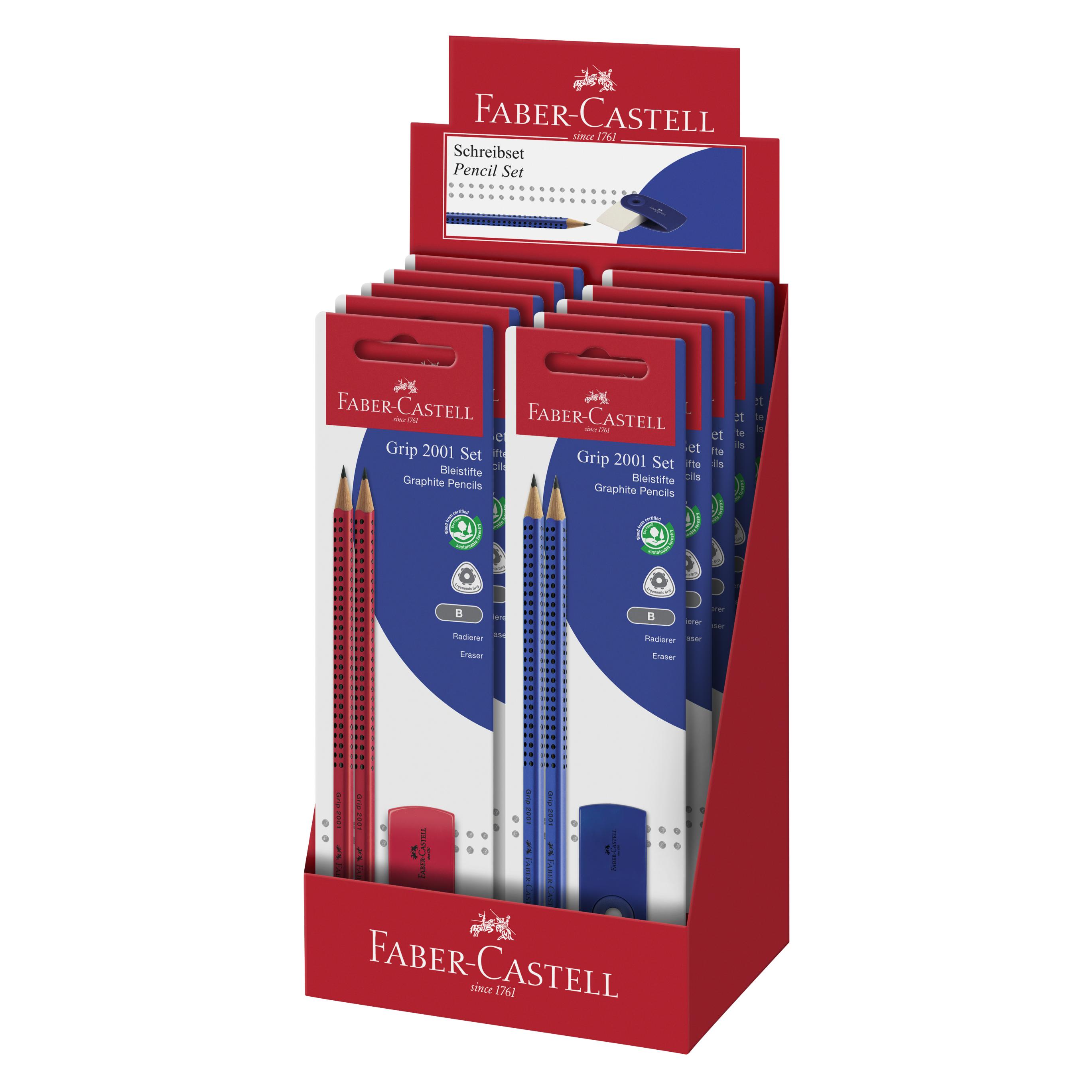 Faber-Castell Schreibset GRIP 2001, farbig sortiert, Blister (B, 2x) (182414)