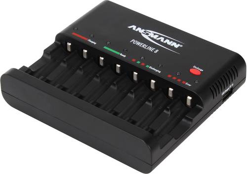 Ansmann Powerline 8 Rundzellen-Ladegerät NiCd, NiMH Micro (AAA), Mignon (AA)