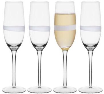 Fitz and Floyd Set of 4 Organic Band Flute Glasses, 8 Oz - 8-oz